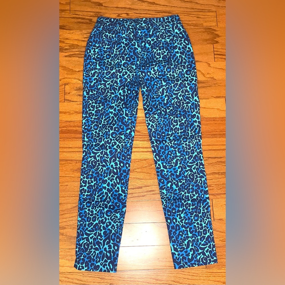 Lilly Pulitzer- Kelly Stretch Pants Oyster Bay Size 2 - Picture 4 of 6